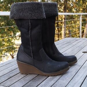 Ecco wedge-heeled winter boots